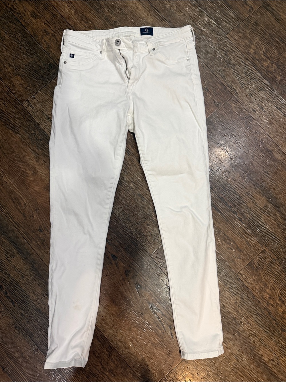 Ag Adriano Goldschmied White High-Rise Skinny Jeans